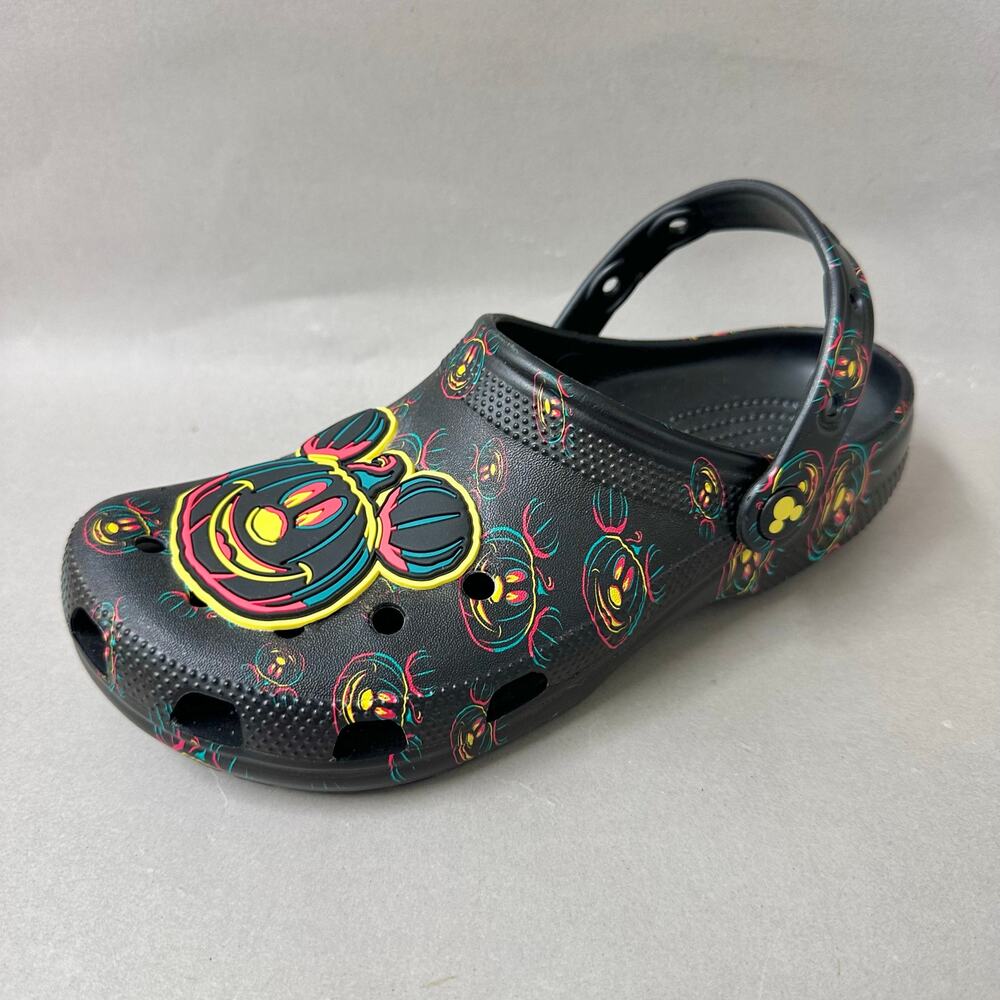Crocs Disney Mickey Halloween Glow In The Dark Classic Clog Womens size 9 Mens 7